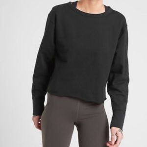 Athleta Cropped Black Crew Neck